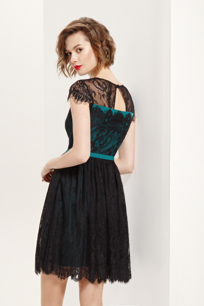 Платье Prestige 3560/1 черно-зеленый - фото 2