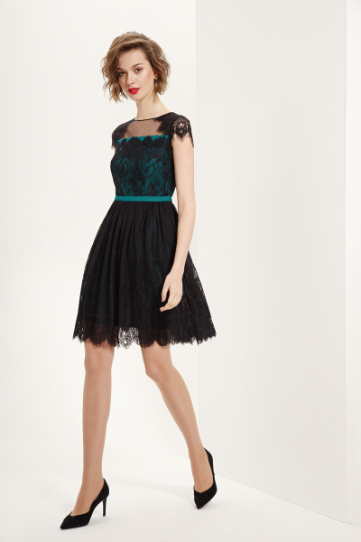 Платье Prestige 3560/1 черно-зеленый - фото 1
