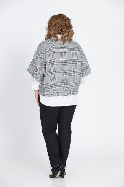 Блуза, брюки, жилет Pretty 684 серый+черный - фото 4