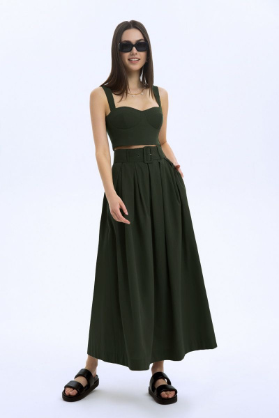 Топ, юбка LaVeLa L40043 темно-зеленый - фото 1