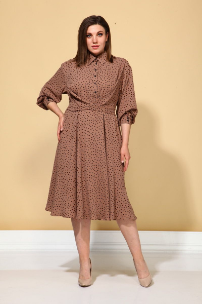 Платье ALEZA 1031 коричневый - фото 1