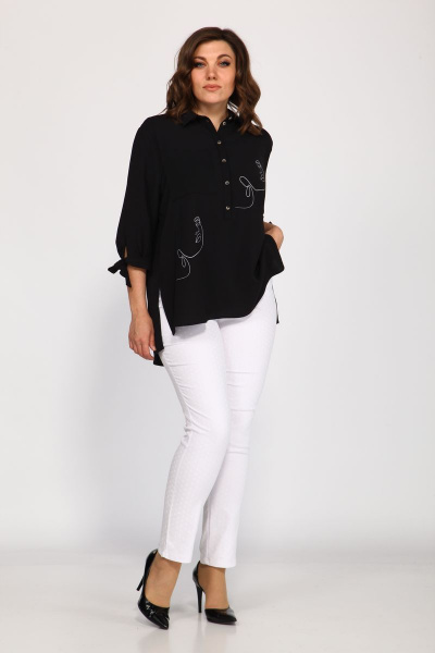 Блуза, брюки Klever 1514+275 белый+черный - фото 3