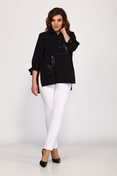 Блуза, брюки Klever 1514+275 белый+черный - фото 2