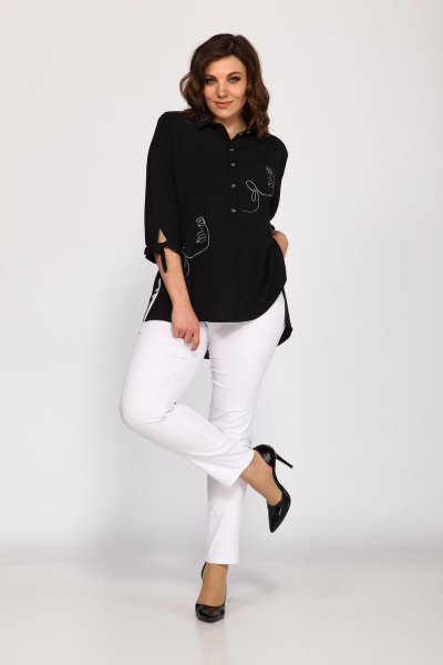 Блуза, брюки Klever 1514+275 белый+черный - фото 1