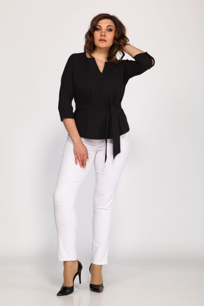 Блуза, брюки Klever 1514+3016 белый+черный - фото 3
