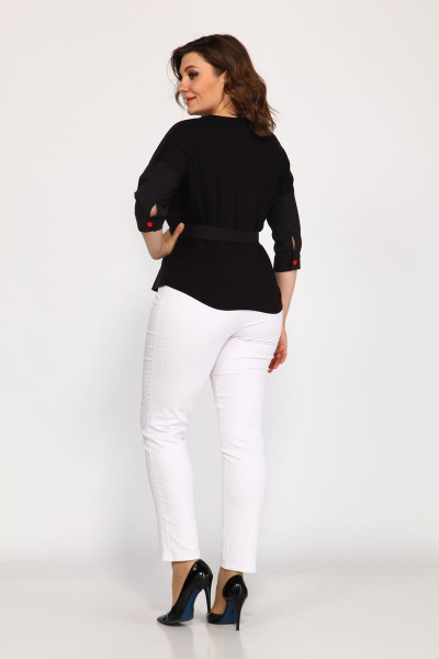 Блуза, брюки Klever 1514+3016 белый+черный - фото 4