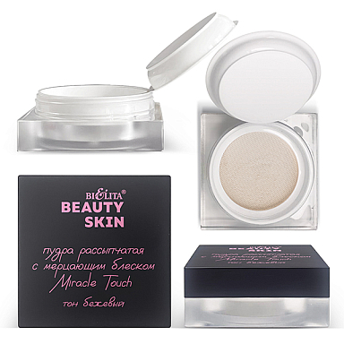 Пудра Belita Пудра рассыпч.с мерц. блеском Miracle Touch, тон бежевый, "Beauty Skin - фото 1