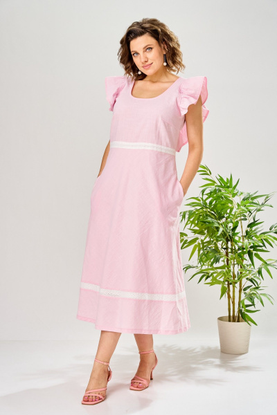 Платье AVA fashion М-200 розовый - фото 2