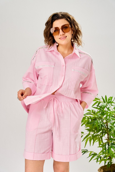 Рубашка, шорты AVA fashion М-202 розовый - фото 9