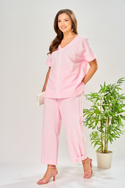 Брюки, туника AVA fashion М-205 розовый - фото 3