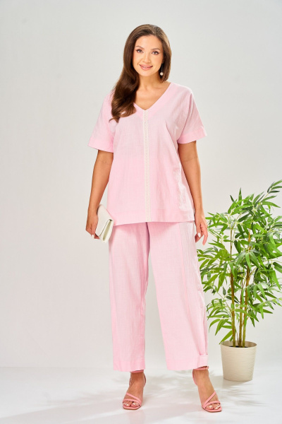 Брюки, туника AVA fashion М-205 розовый - фото 2