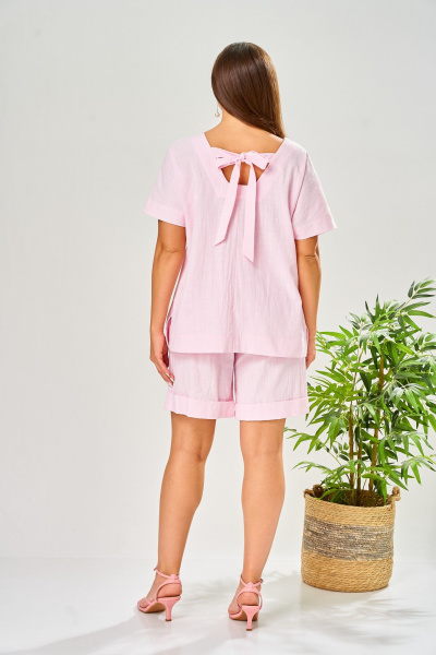 Туника, шорты AVA fashion М-206 розовый - фото 5