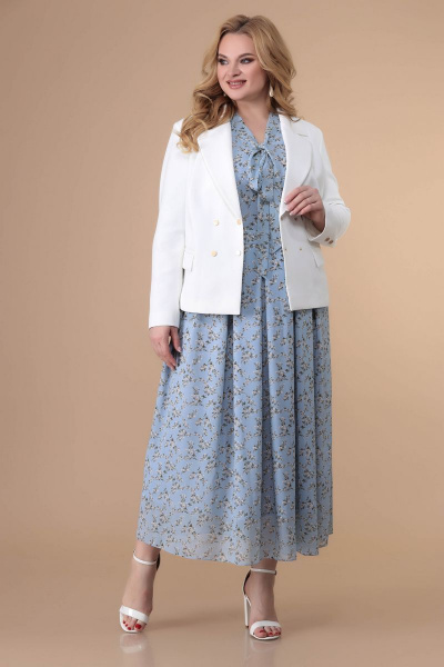 Жакет, платье Romanovich Style 3-2179 белый,голубые_тона - фото 3