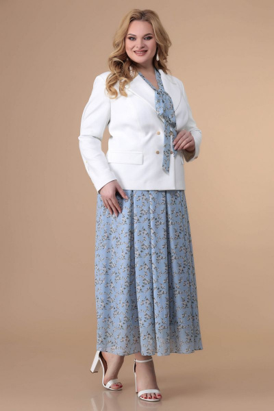 Жакет, платье Romanovich Style 3-2179 белый,голубые_тона - фото 2
