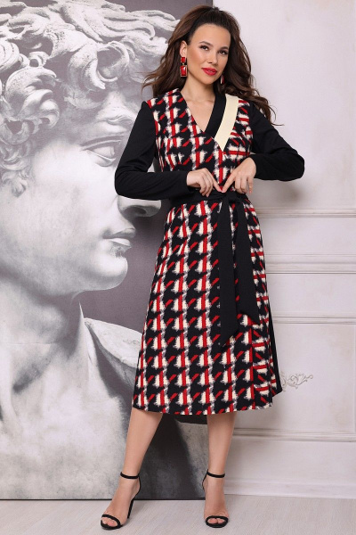 Платье Мода Юрс 2649 черно-красный - фото 1