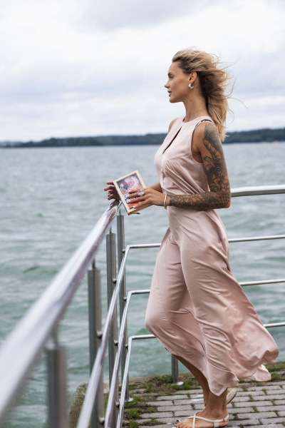 Платье EL VIENTO 3005-MX пудровый - фото 3