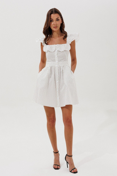Платье V&N Fashion 1159 белый_в_горошек - фото 1