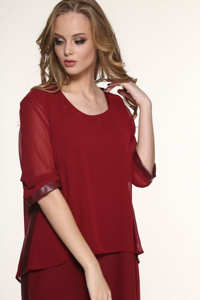Блуза, платье AMORI 9071 бордо - фото 2
