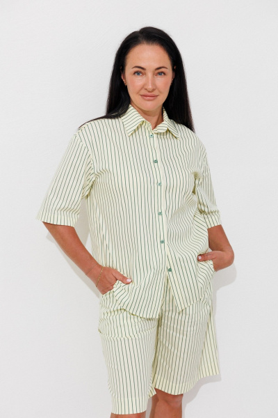 Рубашка, шорты Ambera Style 2032-1 желтый/полоска - фото 5