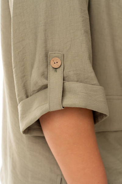 Блуза, брюки, жакет Algranda А4143-4 хаки-молочный - фото 7