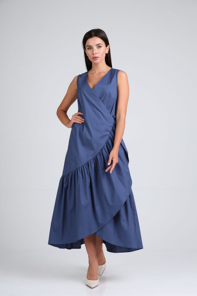Платье Диомант 1703 синий - фото 2