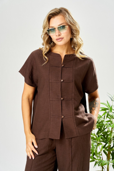 Брюки, туника AVA fashion М-207 коричневый - фото 6