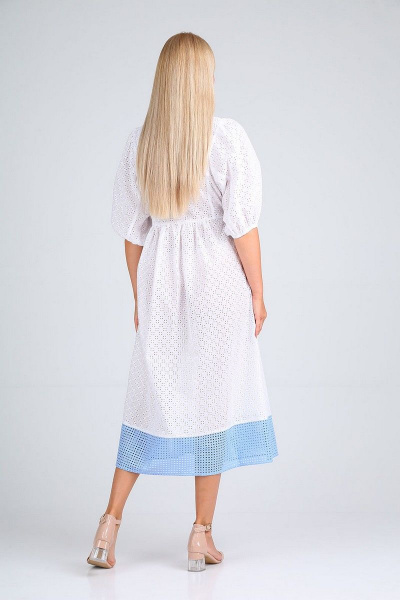 Платье FloVia 4090 белый+полоска_голубой - фото 5