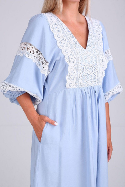 Платье FloVia 4095 голубой-белый - фото 4