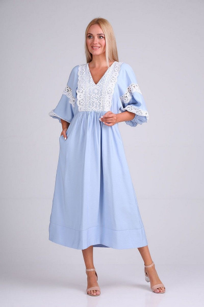 Платье FloVia 4095 голубой-белый - фото 1