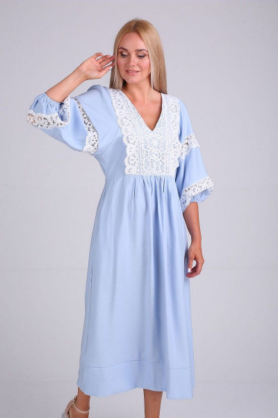 Платье FloVia 4095 голубой-белый - фото 2