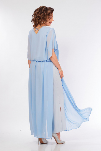 Блуза, юбка Mira Fashion 5687 голубой - фото 11