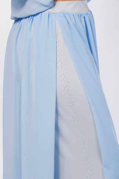 Блуза, юбка Mira Fashion 5687 голубой - фото 8