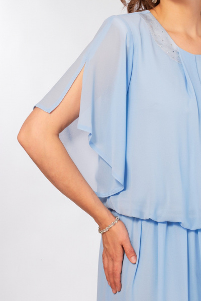 Блуза, юбка Mira Fashion 5687 голубой - фото 6