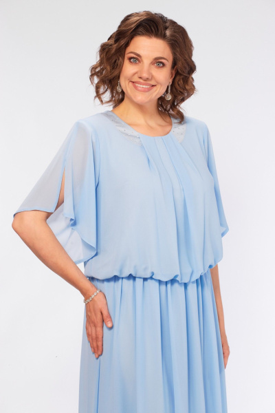 Блуза, юбка Mira Fashion 5687 голубой - фото 4
