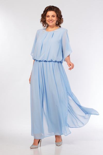 Блуза, юбка Mira Fashion 5687 голубой - фото 1