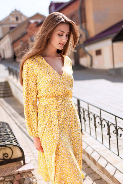 Платье KRASA - Danaida 186-21 желтый - фото 5