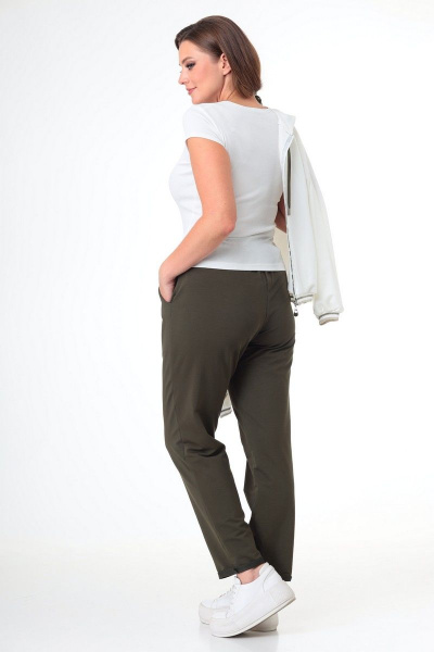 Бомбер, брюки, футболка T&N 7066 молочный-хаки - фото 4