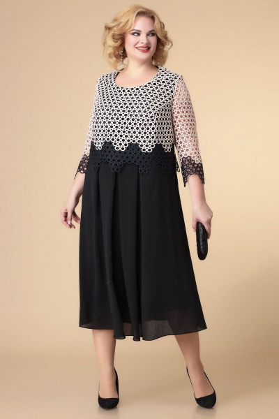 Платье Romanovich Style 1-2185 пудра\черный - фото 2