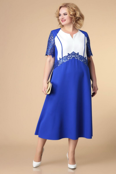 Платье Romanovich Style 1-2186 василек\белый - фото 1