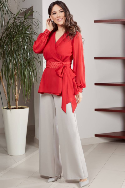 Блуза Teffi Style L-1547 коралловый - фото 1