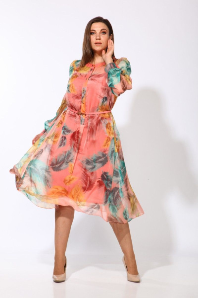 Платье Karina deLux М-9926 розовый_принт - фото 6
