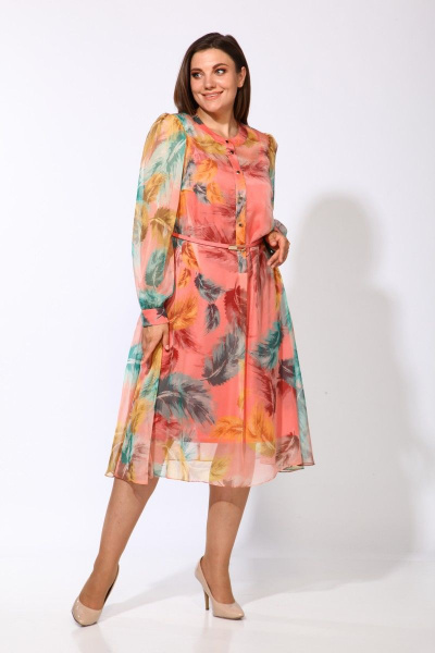 Платье Karina deLux М-9926 розовый_принт - фото 5