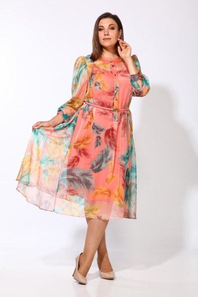 Платье Karina deLux М-9926 розовый_принт - фото 2