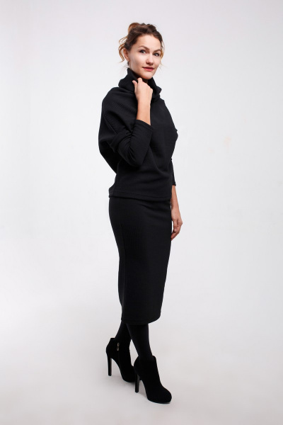 Джемпер, юбка Legend Style K-005 черный - фото 4