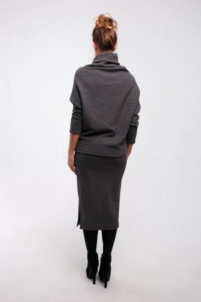 Джемпер, юбка Legend Style K-005 серый - фото 4