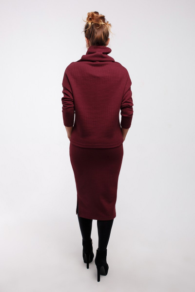 Джемпер, юбка Legend Style K-005 бордовый - фото 4
