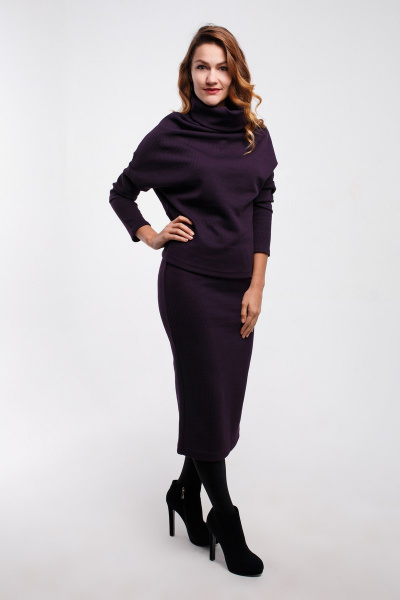 Джемпер, юбка Legend Style K-005 фиолетовый - фото 2