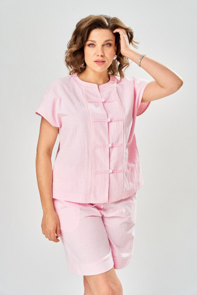 Туника, шорты AVA fashion М-215 розовый - фото 6