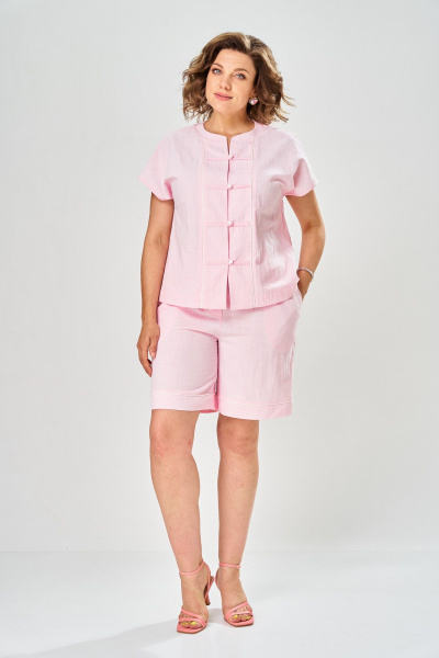 Туника, шорты AVA fashion М-215 розовый - фото 3