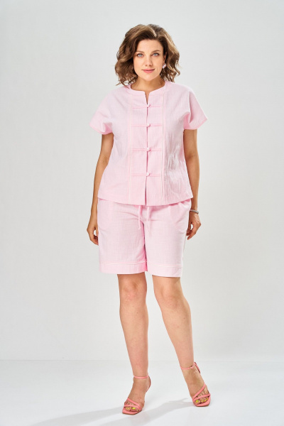 Туника, шорты AVA fashion М-215 розовый - фото 1